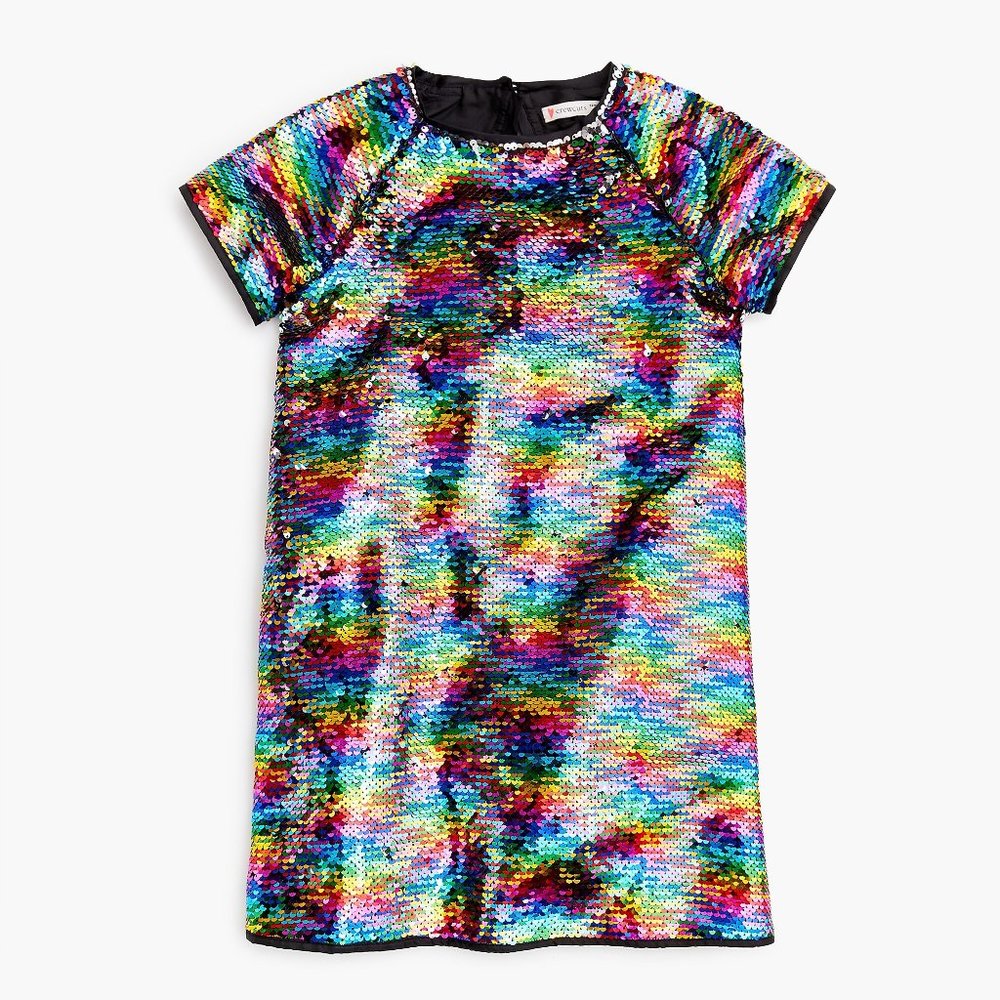 J.CREW CREWCUTS GIRLS' REVERSIBLE SEQUIN DRESS IN